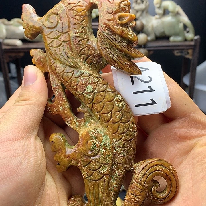 龙***新和田玉未镶嵌车挂