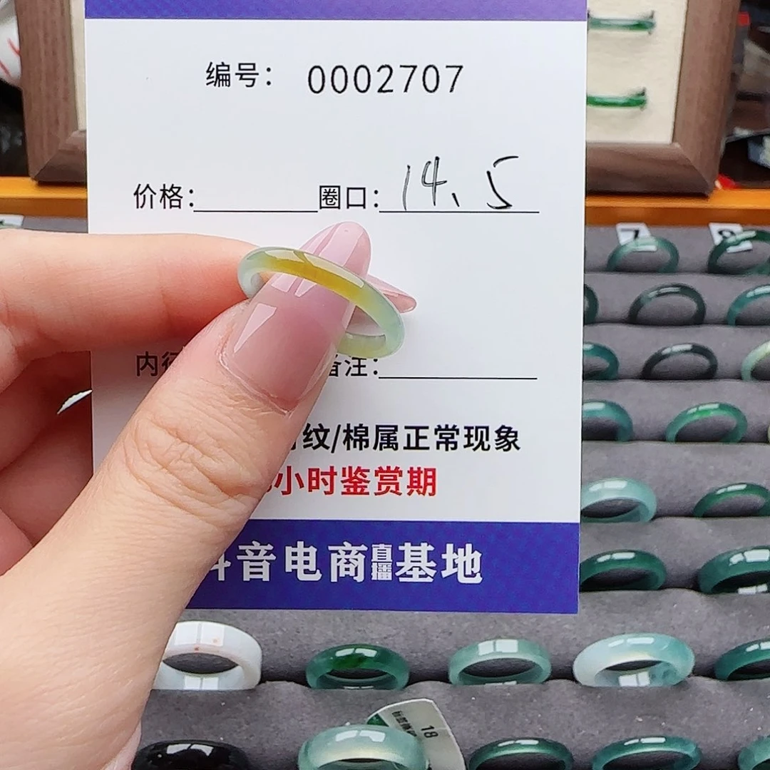 翡翠戒指未镶嵌叶**子