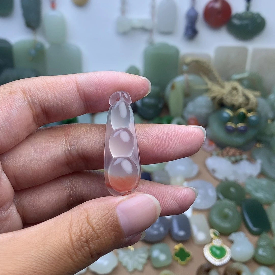 青***青玛瑙/玉髓颈饰未镶嵌