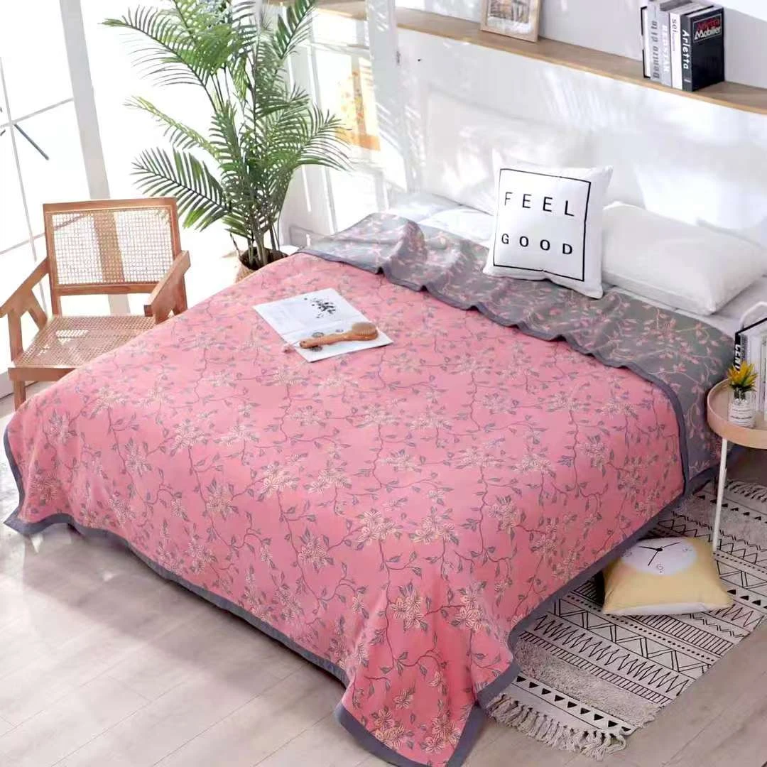 连理枝细纱纱布盖毯毛巾被亚麻多功能亲肤休闲毯精梳棉