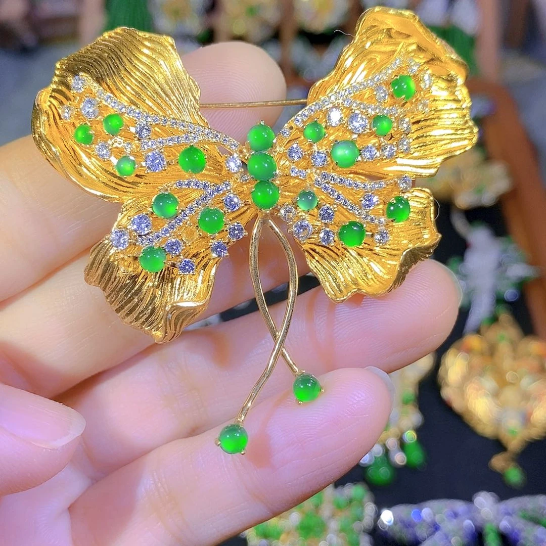 吊坠(不含链)银S925镶嵌翡翠