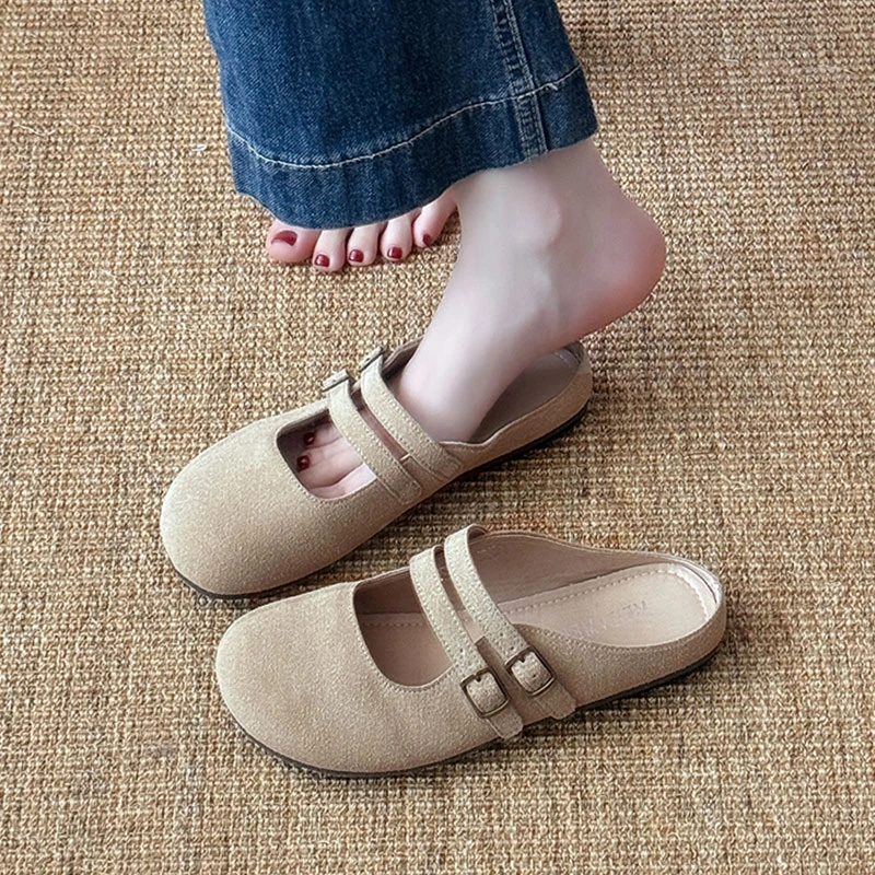 爆款勃肯鞋包头半拖鞋女夏外穿2025新款一脚蹬懒人玛丽珍博肯凉拖