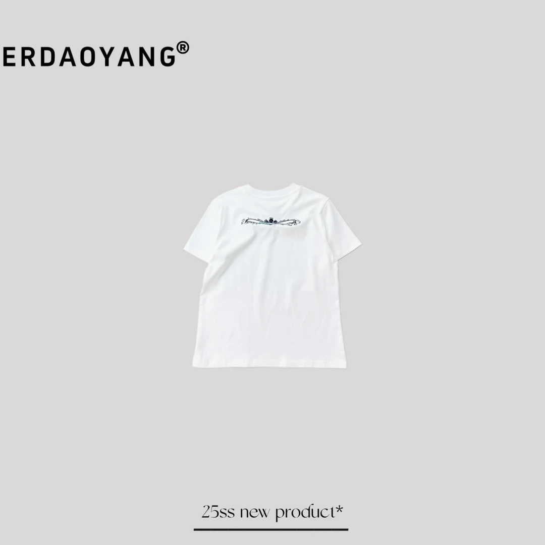 ERDAOYANG "25春夏高定" 春夏新款后背刺绣字母短袖DX1155