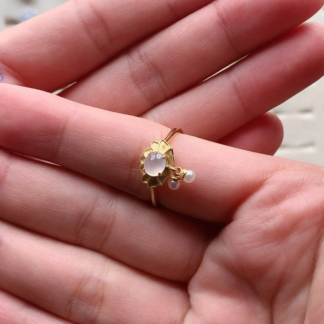 翡翠戒指银S925镶嵌0012