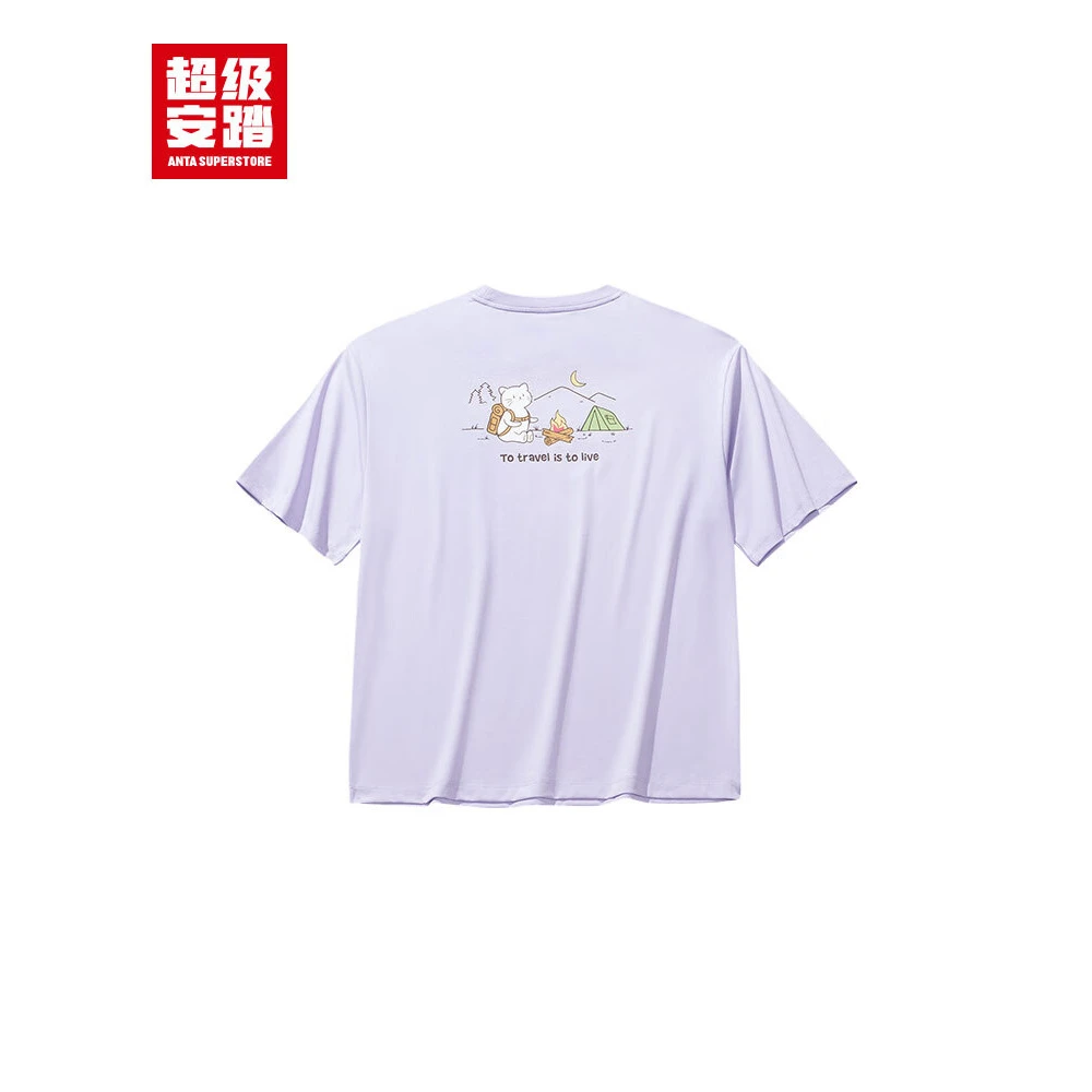 超级安踏冰丝T丨短袖T恤女士夏季速干宽松运动休闲学生印花上衣