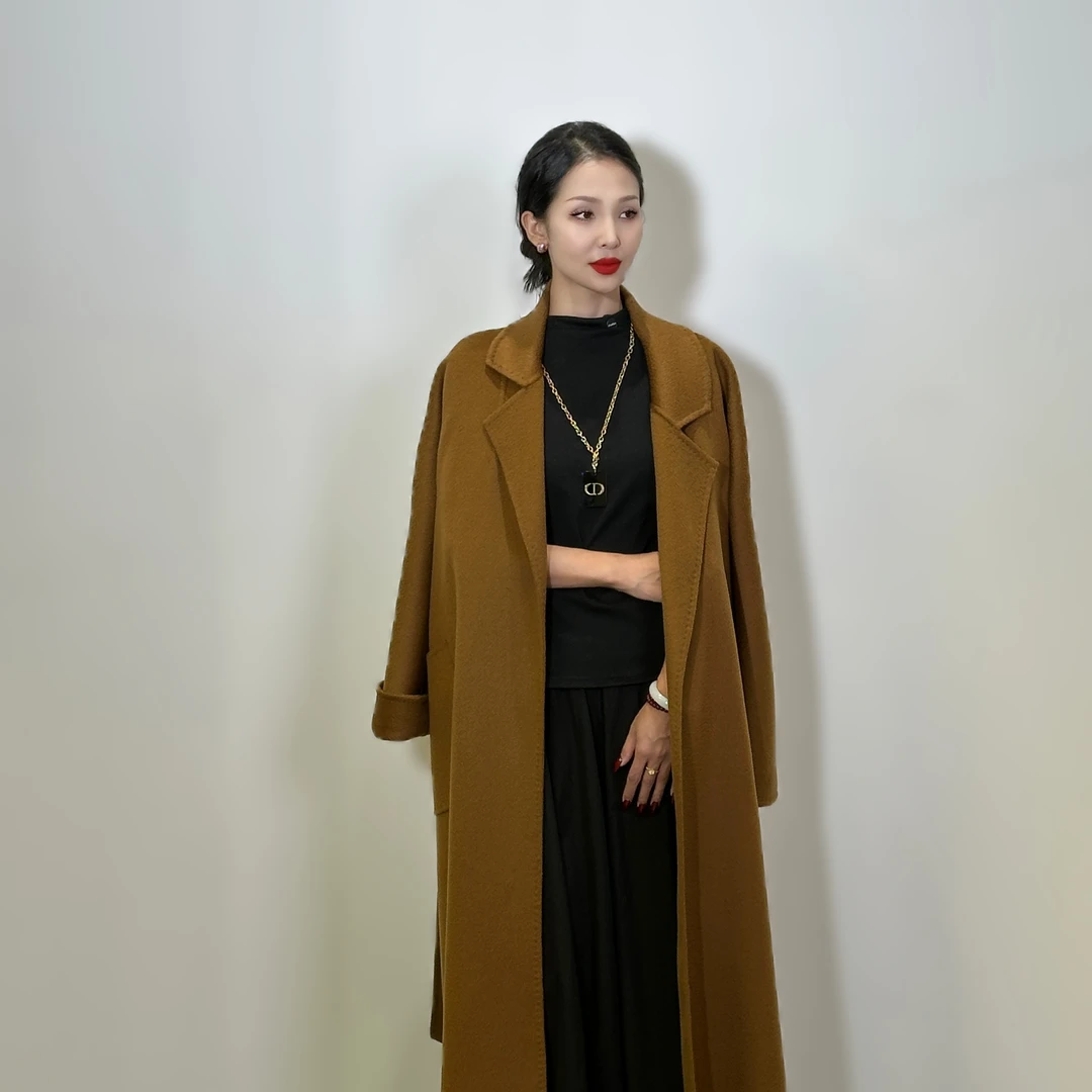 简约优雅羊毛大衣冬季女秋冬新款2025高级韩系温柔风中长款外套