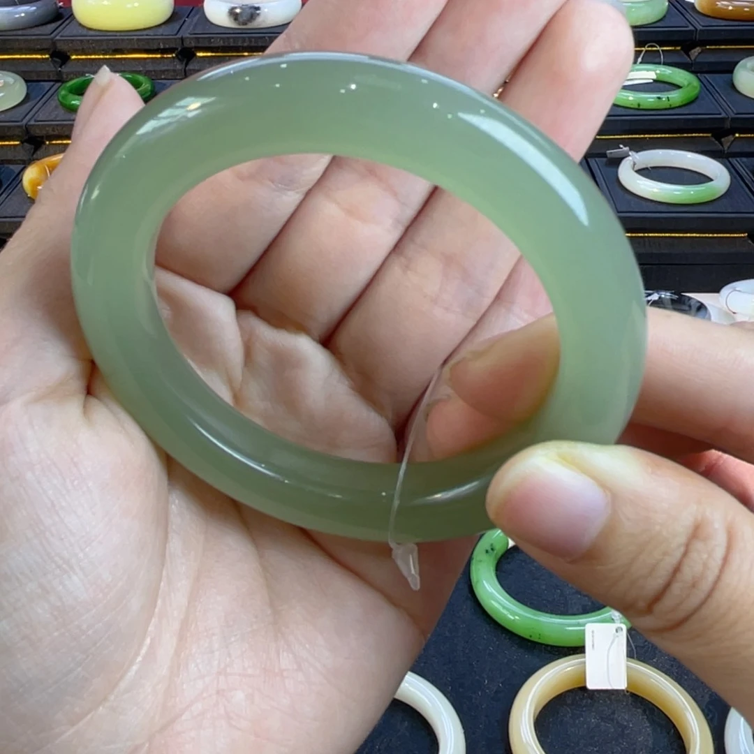 和田玉手镯未镶嵌高冰晴水手镯54