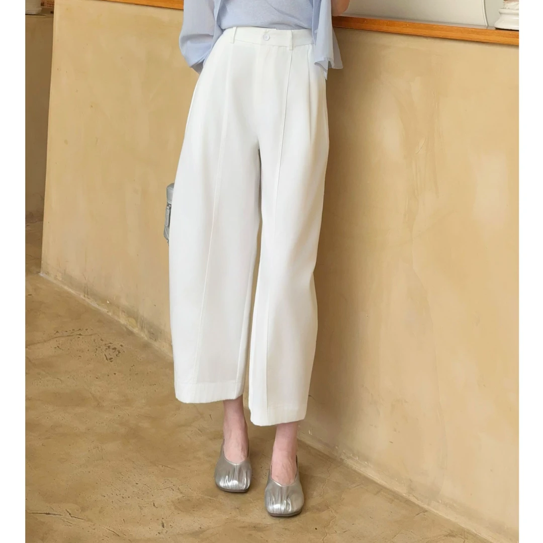 【奶芙裤】马克华菲女装亲肤欧若风感透气直筒裤F52022A541