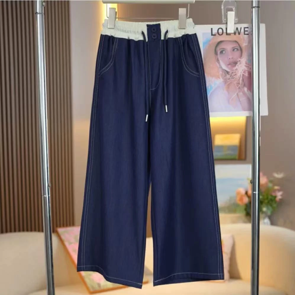 502906 童装男童天丝牛仔裤2025夏季宝宝韩版潮酷直筒男孩牛仔裤