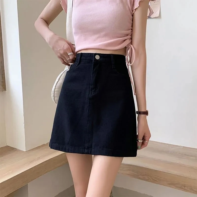 高腰包臀a字裙牛仔半身裙2024夏季新款百搭显瘦牛仔短裙女薄款
