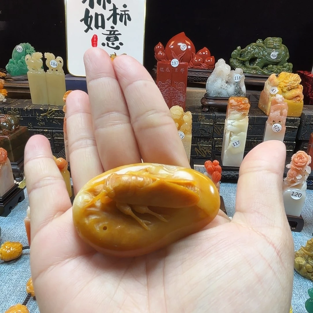 印石寿山石知了把玩8