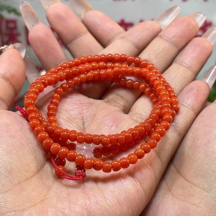 南红玛瑙原矿南红冷水河柿子红卡4➕苹果珠多圈未镶嵌