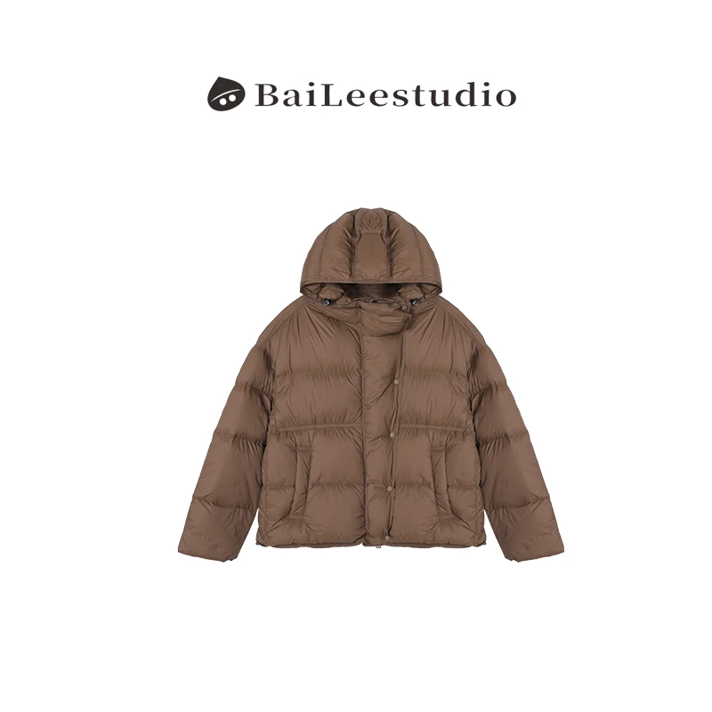 【柏栗良品】轻奢霍尔多巴吉90白鹅绒蓬柔绵软短款羽绒服外套6211