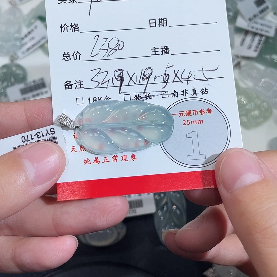 唯***着翡翠18K金镶嵌颈饰