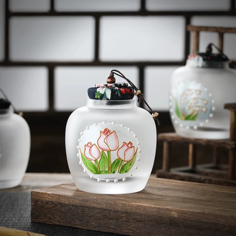 匠川社日式茶叶罐伴手礼玻璃手工复古密封存茶罐茶叶储存将军罐