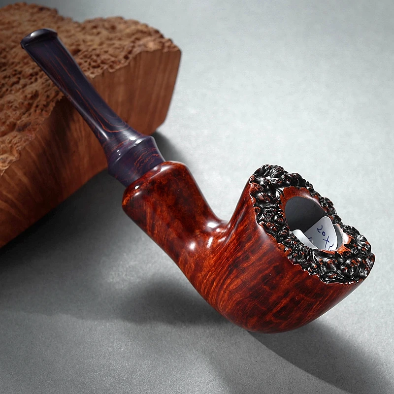PL101 20*34  3MM便携款平插西班牙皮料直斗石楠木烟斗手工坎伯兰