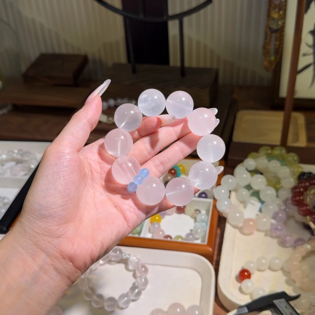 妮****未镶嵌手链水晶奶白晶
