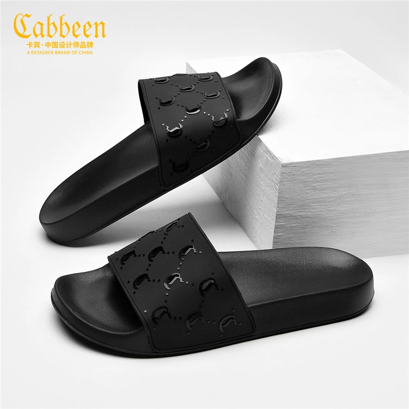 卡宾休闲夏季一字拖软底外穿沙滩耐磨防滑舒适时尚透气男士休闲鞋