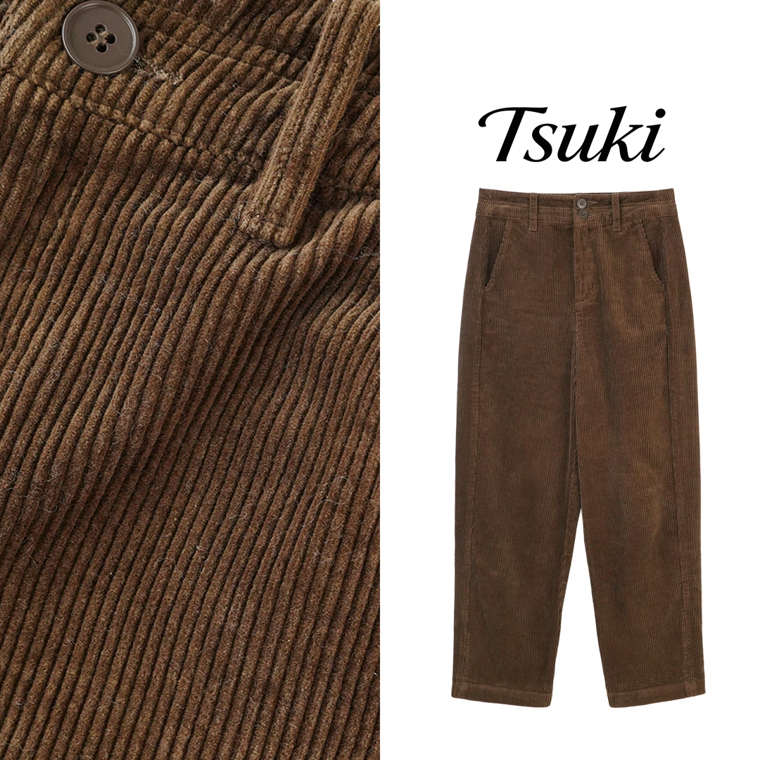 Tsuki 全棉时尚百搭直筒休闲女裤409K23353