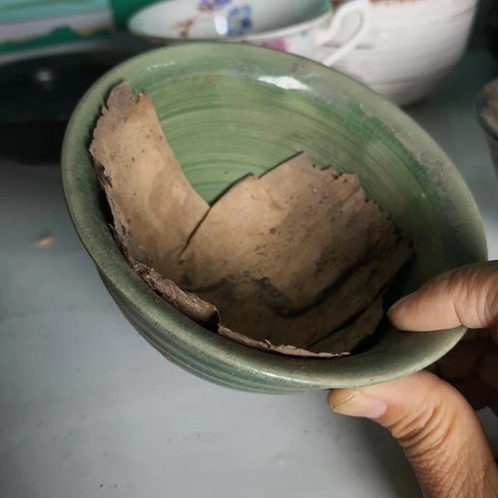 @***心瓷片磁州窑五厂盘碗壶杯