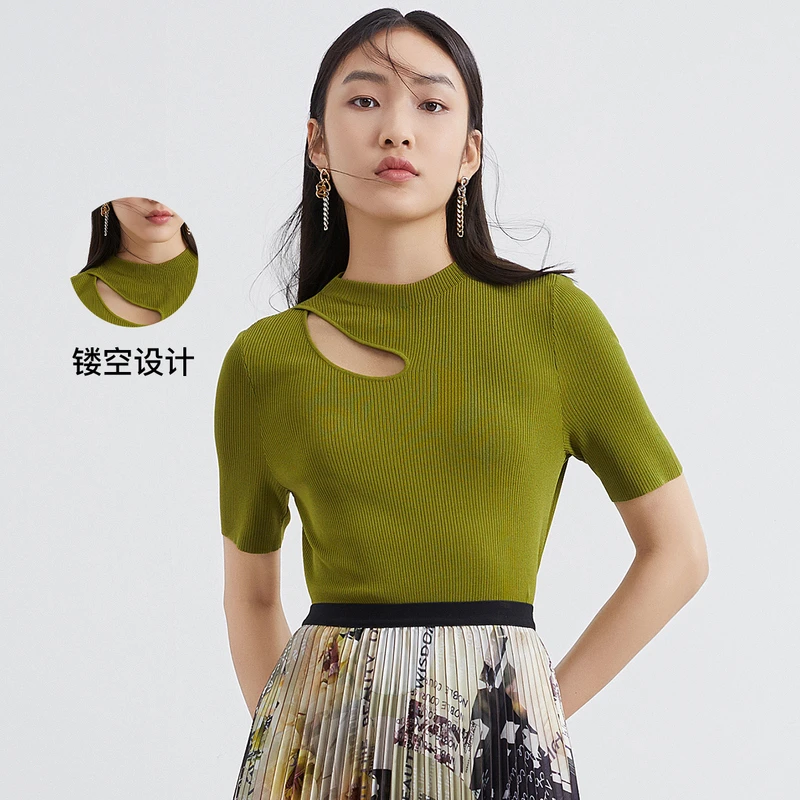 NEXY.CO/奈蔻毛针织衫|春夏|25新款|时尚|水滴领|气质|XZ01233G5