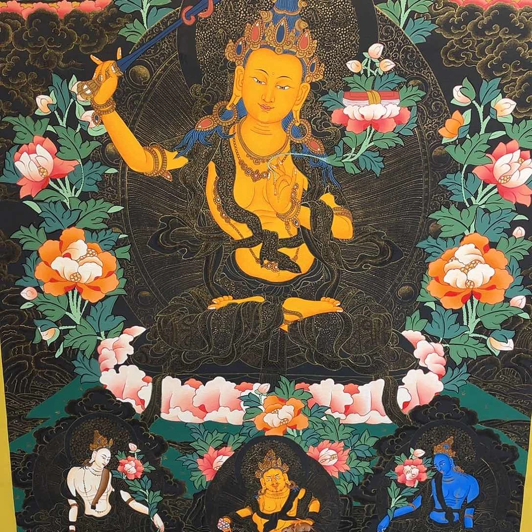 卷轴画50×75文殊纯手绘