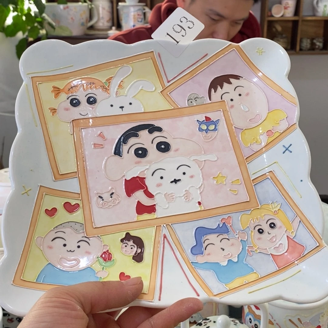 瓷片景德镇釉下彩手绘