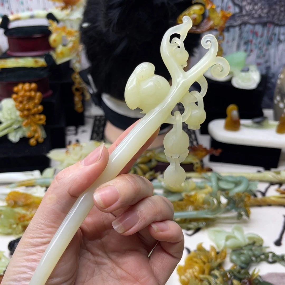 【闪购商品】蛇纹石玉发饰未镶嵌阿*雅