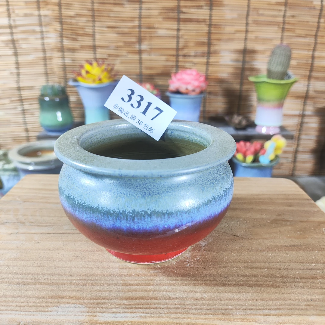 口6高6，3317手工创意多肉花盆摆件迷你多景德镇纯手工制做