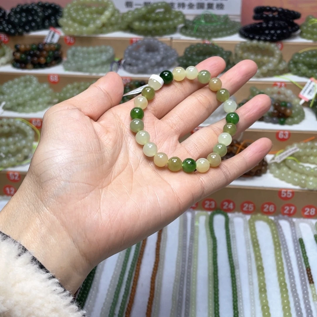 和田玉未镶嵌手链8mm