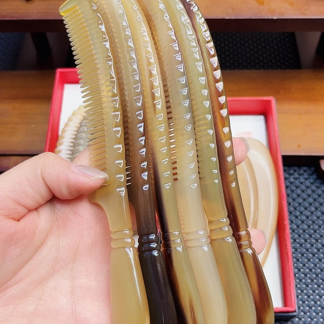 纯牛角手工制作牛角梳