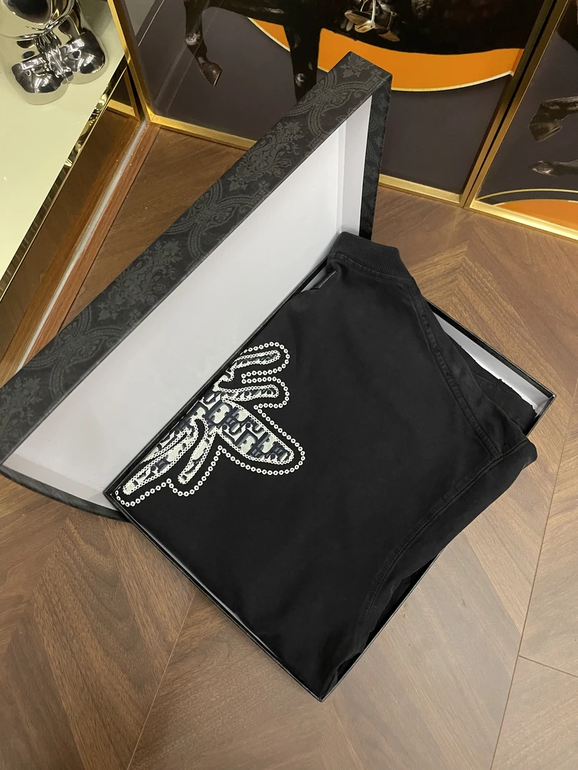 【高端潮牌】蜜蜂重磅厚款水洗刺绣字母款短袖H-1105