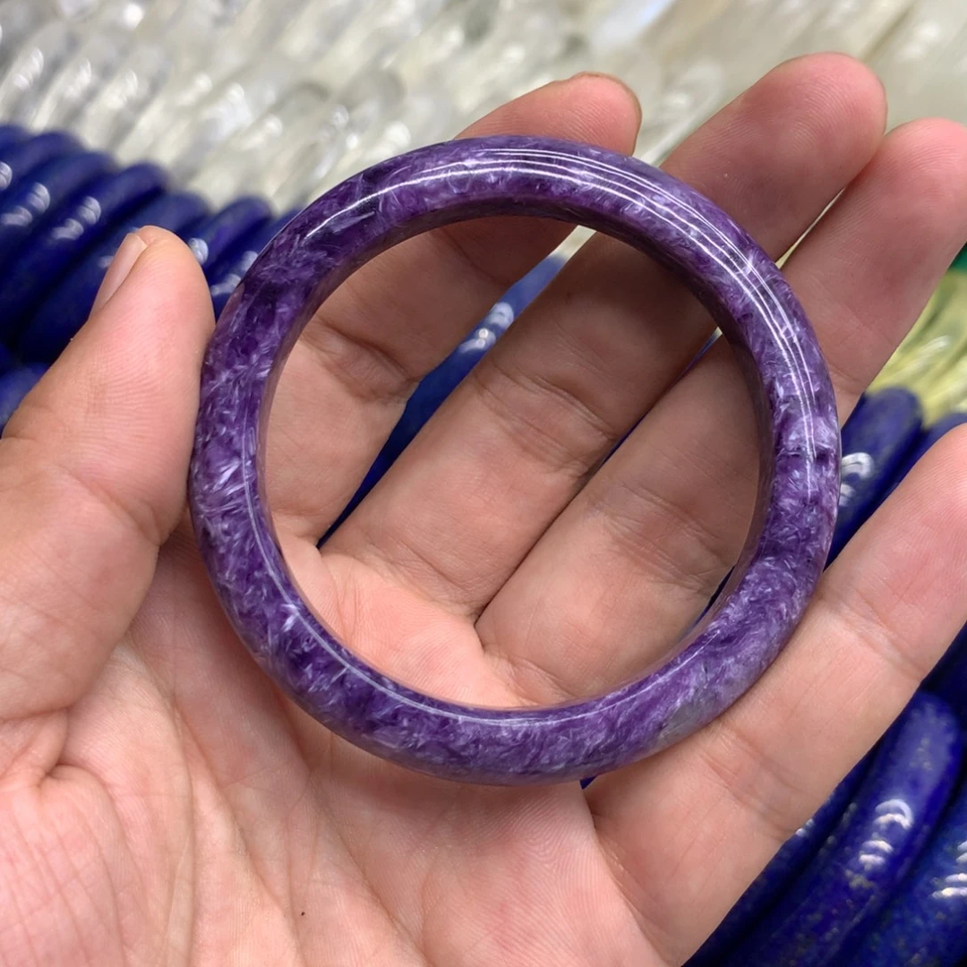 澗***秋未镶嵌查罗石（紫龙晶）手镯