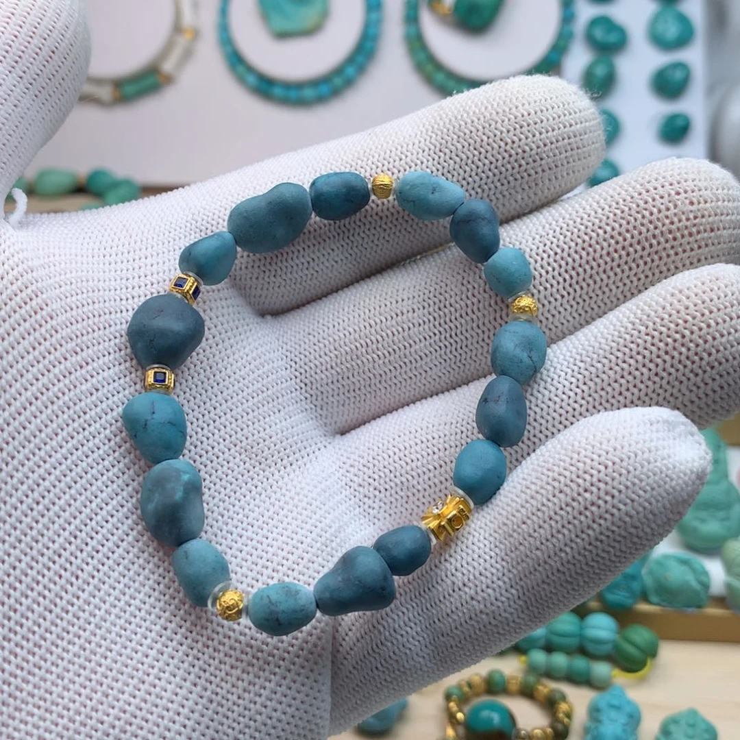 绿松石18K金镶嵌颈饰