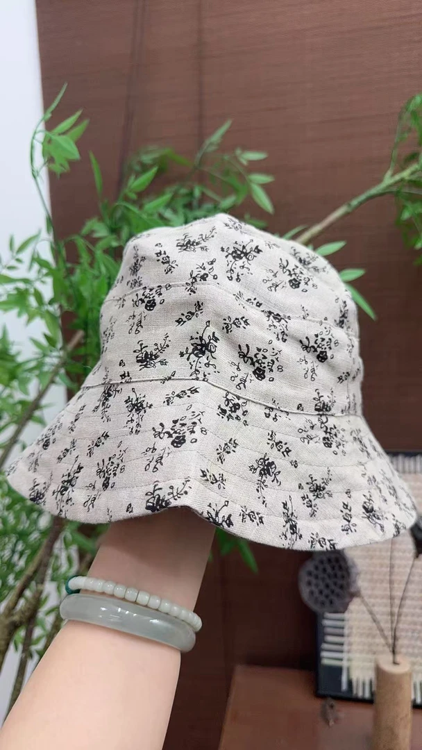 双雨露印花渔夫帽遮阳帽双面可戴透气不闷汗防晒干爽