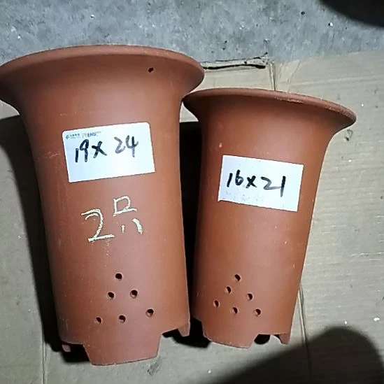 紫砂红泥兰花盆两个