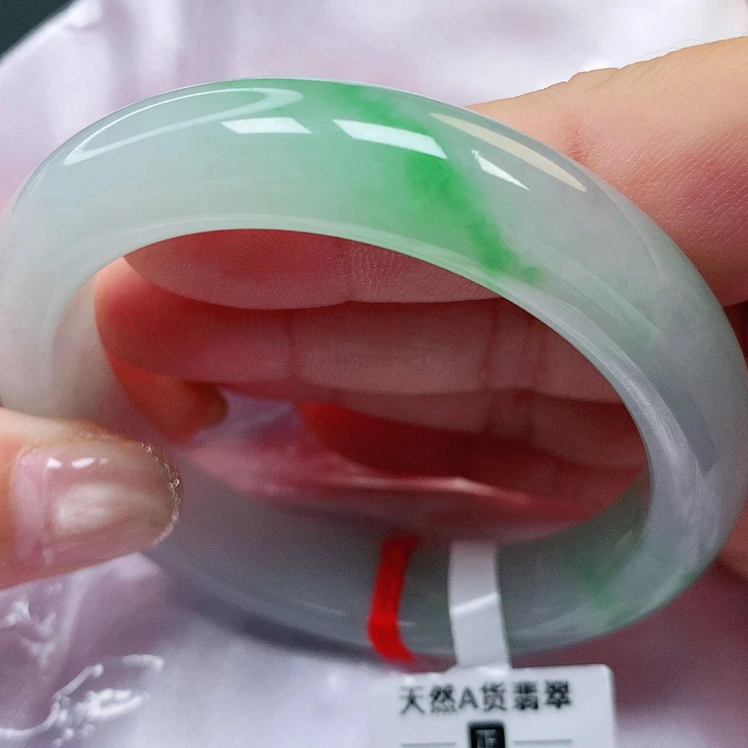 未镶嵌手镯翡翠缅甸纯天然A货翡翠冰胶飘绿性价比125号