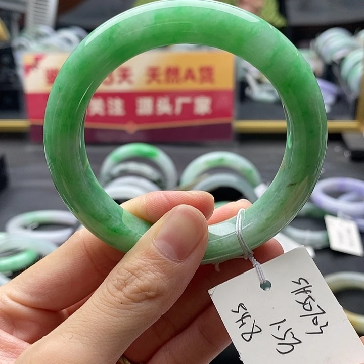 翡翠手镯足铂镶嵌54➕圈口