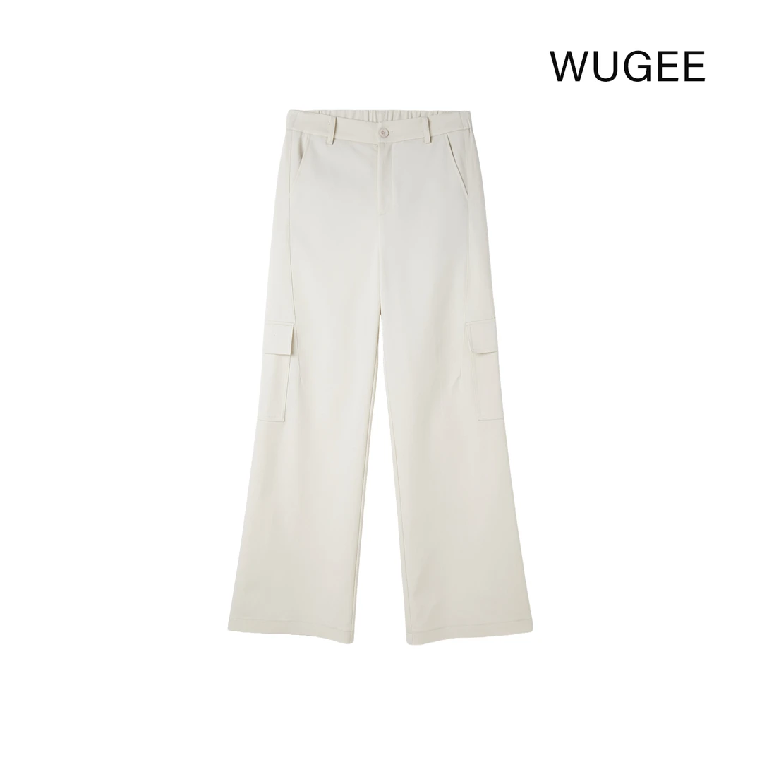 52【WUGEE】设计师高腰工装裤简约百搭时尚纯色显瘦显腿长5586