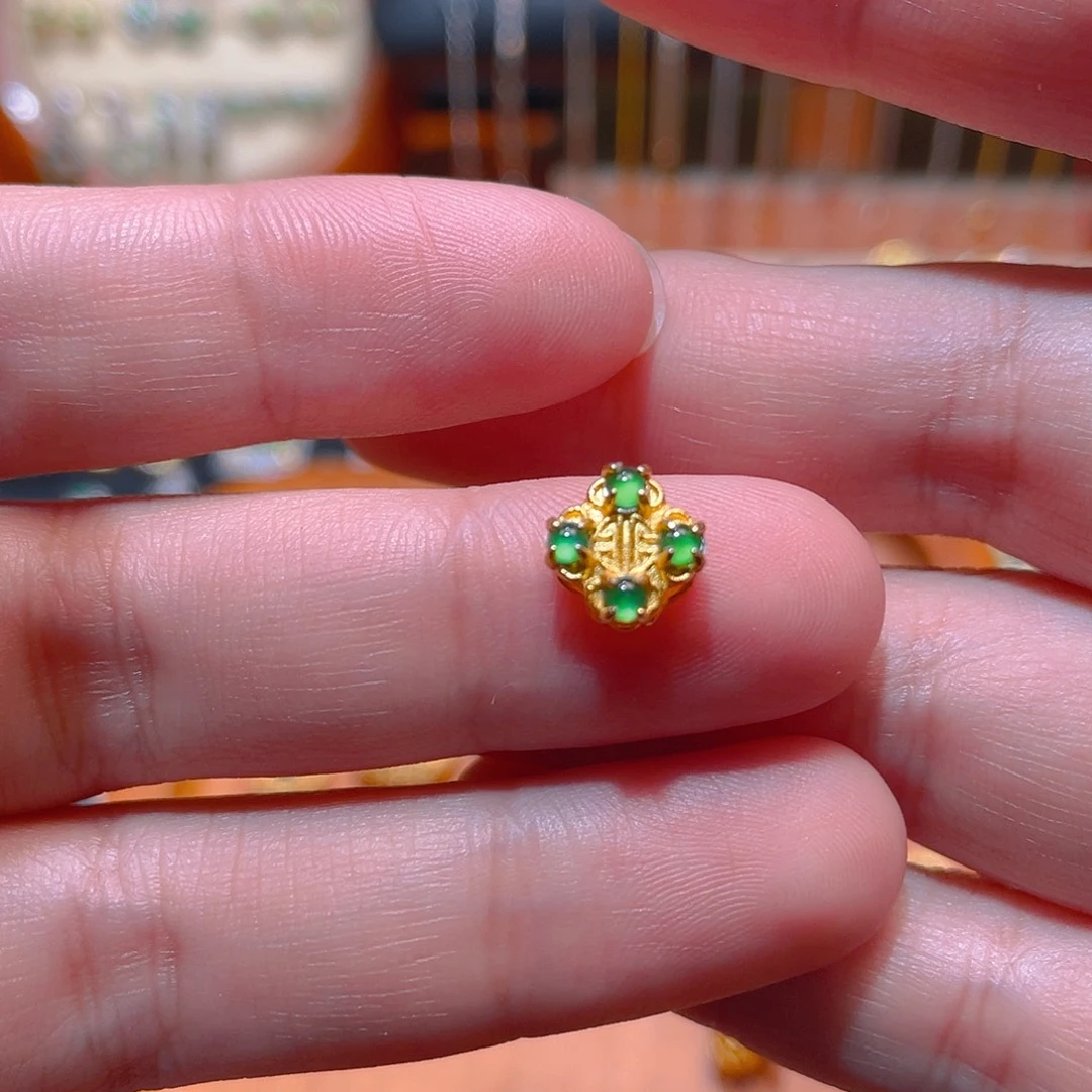 翡翠银S925镶嵌吊坠(不含链)