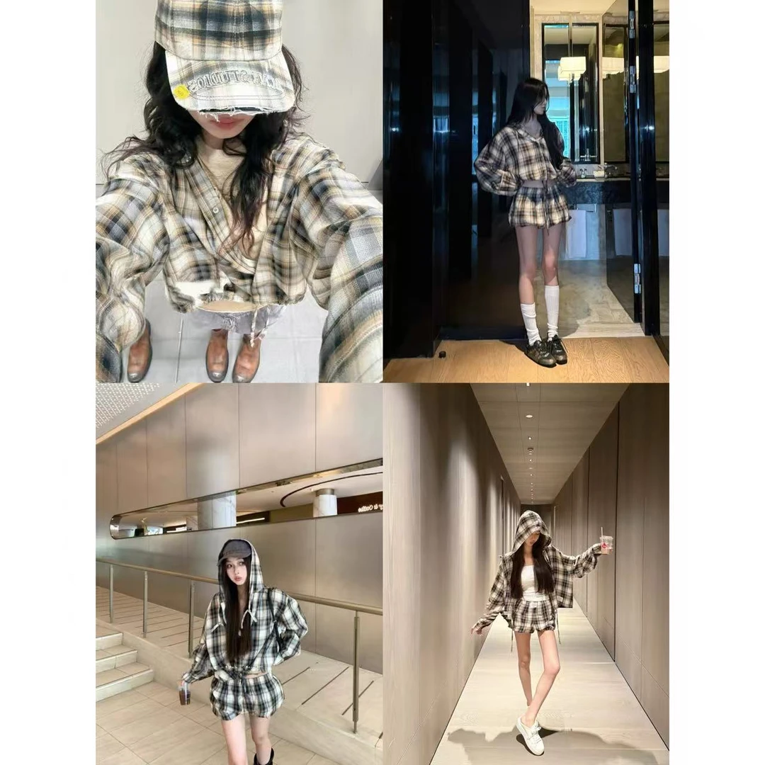 徐秋阳   棋盘套装  秋季新款百搭时尚休闲显瘦显白套装13311