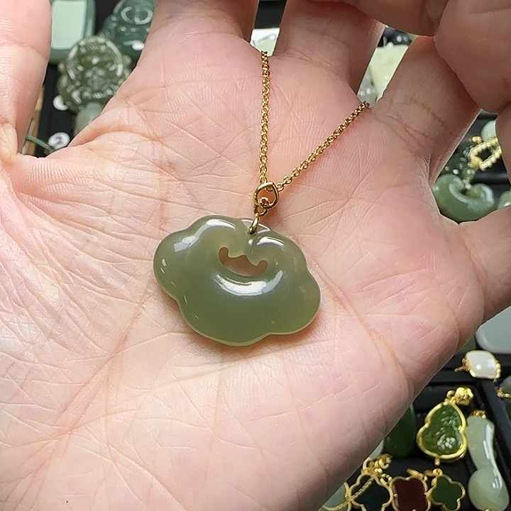 颈饰银S925镶嵌和田玉