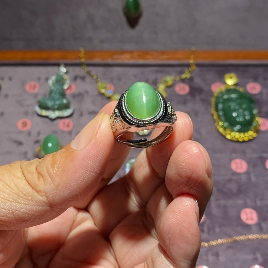 和田玉（碧玉）未镶嵌戒指