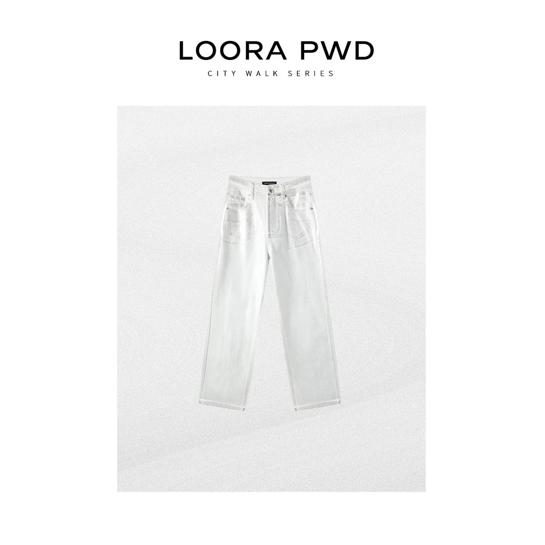 LOORAPWD/罗拉密码【纯棉】全新水洗固色经典直筒牛仔裤25CJAG0107N