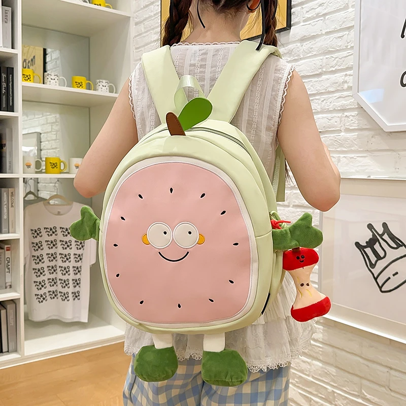 高颜值卡通造型双肩包女网红纯色可爱风ins大容量韩版小学初中生