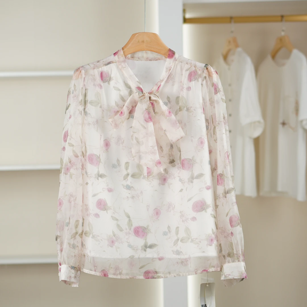 麦迪尚品 一路童行【S/M】30918127 春季时尚气质系带衬衫女装