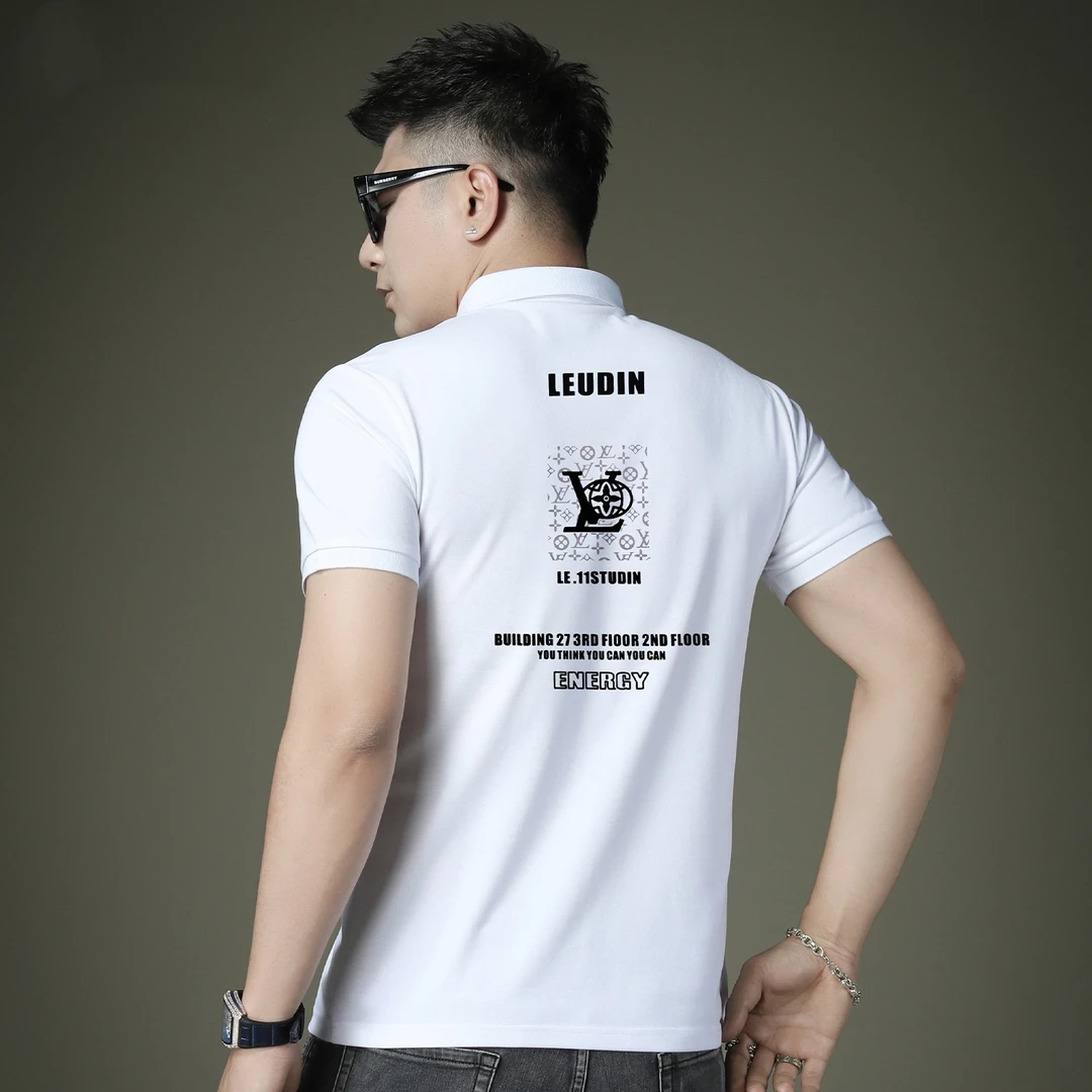 欧货2025新款夏季时尚字母印花休闲Polo衫潮牌翻领短袖T恤男上衣