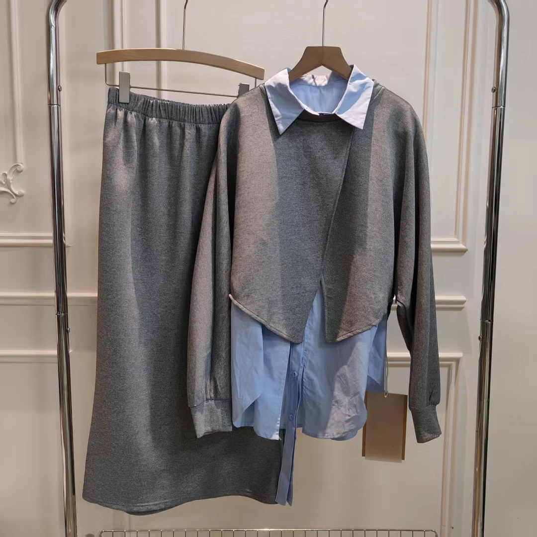 马甲54裙长88衬衣68    1972【春雨小溪】套装裙