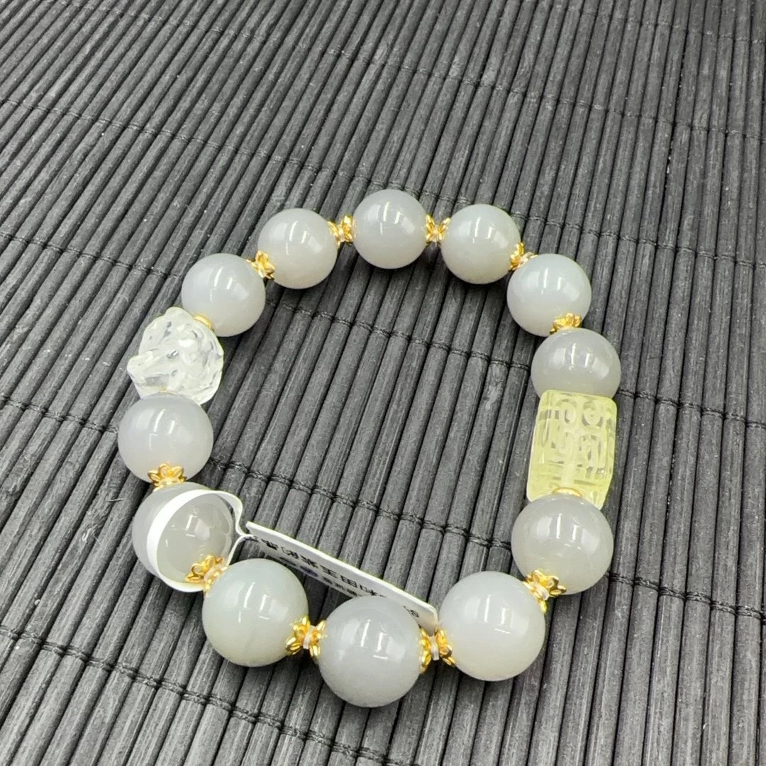 BY0927FZJT标154 北玉精选 和田玉手串 多样性发货
