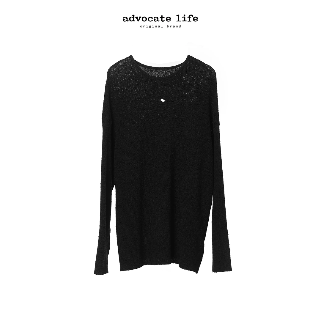 Advocatelife长袖T恤气质针织轻奢时尚百搭圆领套头上衣HQ311304